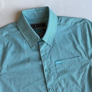 Dixxon The Benny Party SS Shirt Green White‎ Striped Lightweight D-Lite Mens XS